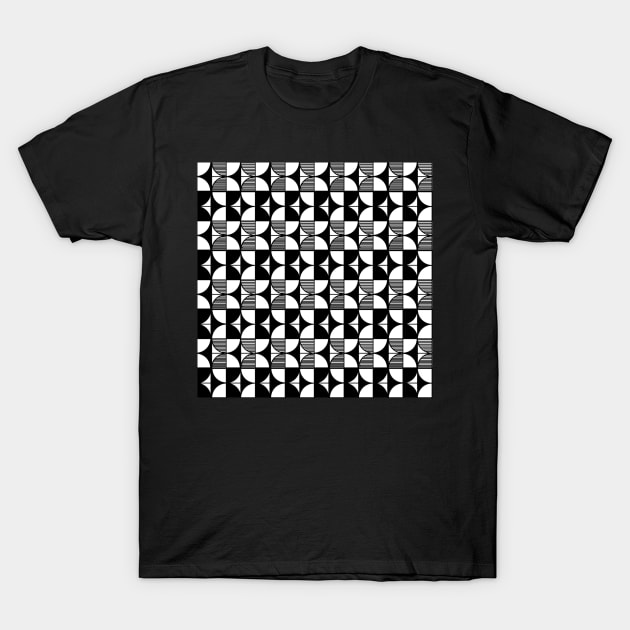 Monochrome Zentangle Circle Design T-Shirt by TheHermitCrab